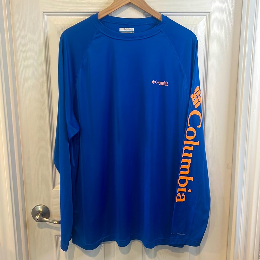 Columbia Men’s Blue PFG Long Sleeve Shirt Large